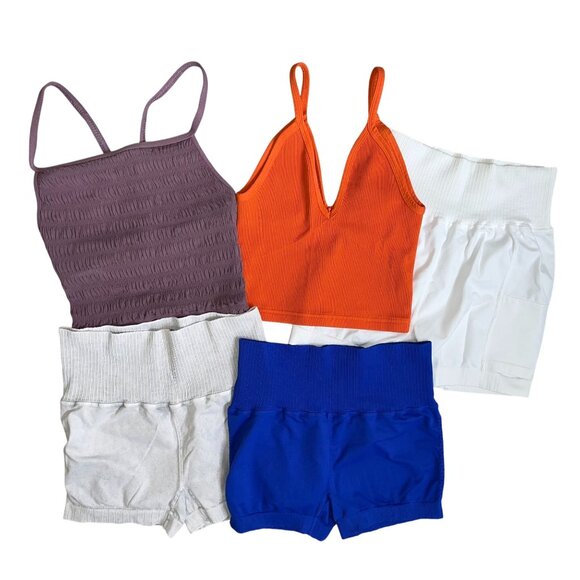 🆕 Free People Movement 5-Piece Bundle, Shorts + Tanks, M/L, Wholesale Irregular - Picture 2 of 10